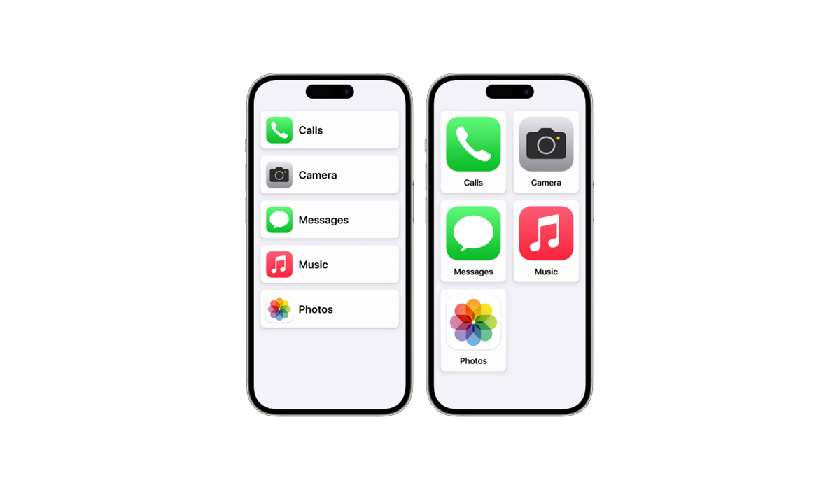 Two iPhone layouts side by side.